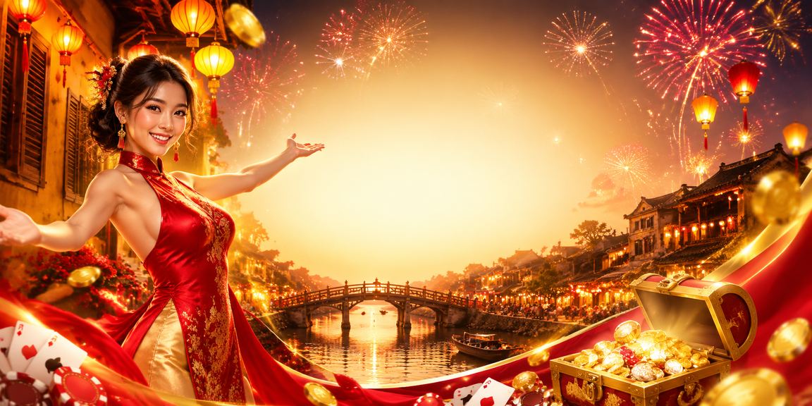Không khí lễ hội trò chơi bài tại Hội An, người chơi tập trung bên bàn casino